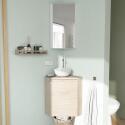 Ensemble lave-mains angle sorrento avec vasque + robinet + armoire de toilette miroir