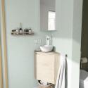Ensemble lave-mains angle sorrento avec vasque + robinet + armoire de toilette miroir