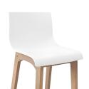 Lot de 4 tabourets de bar 75 cm en chêne et assise blanche