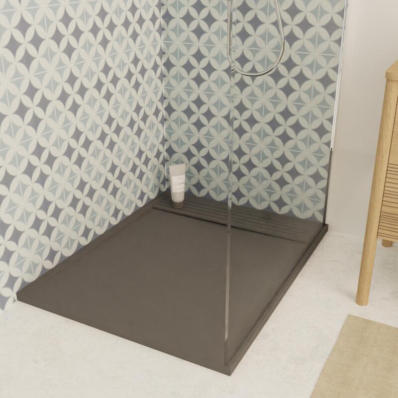 Receveur de douche 100x80 cm en béton gris