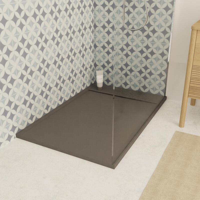 Receveur de douche 120x80 cm en béton gris