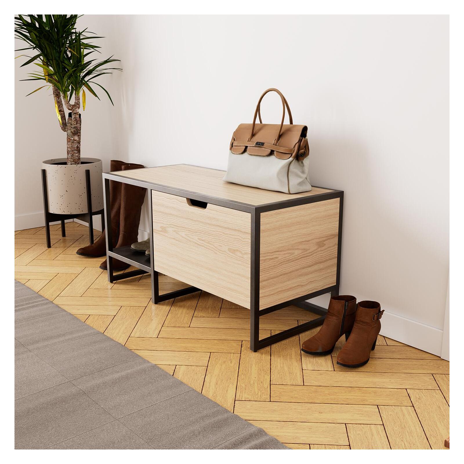 Banc d'entrée avec rangement L90 x H46 WILKO