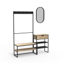 Ensemble meubles d'entrée console + portant + miroir WILKO