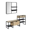 Ensemble meubles d'entrée banc + console + miroir WILKO