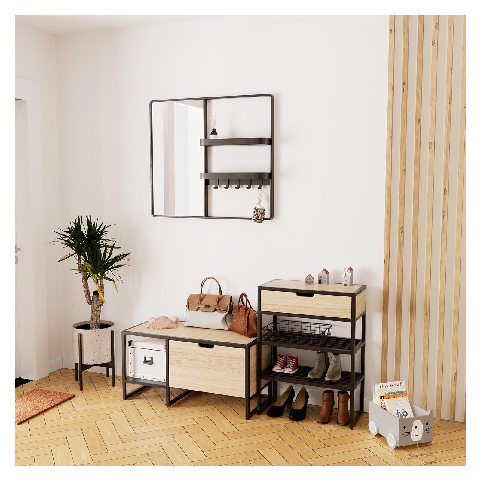 Ensemble meubles d'entrée banc + console + miroir WILKO