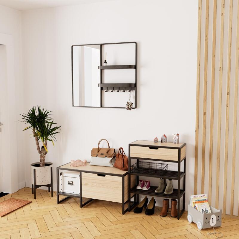 Ensemble meubles d'entrée banc + console + miroir WILKO