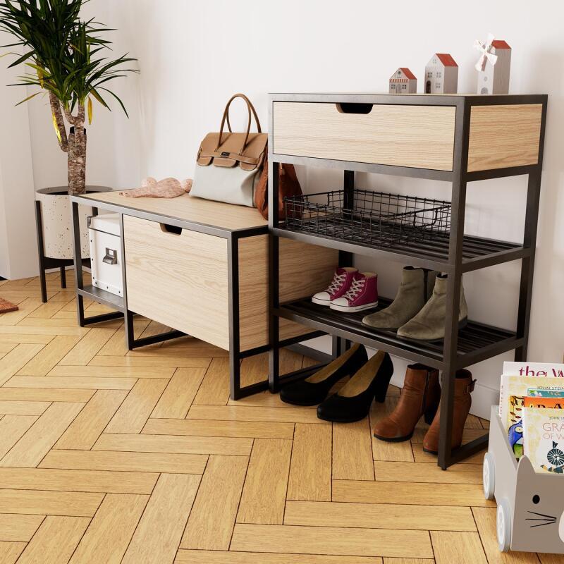 Ensemble meubles d'entrée banc + console + miroir WILKO