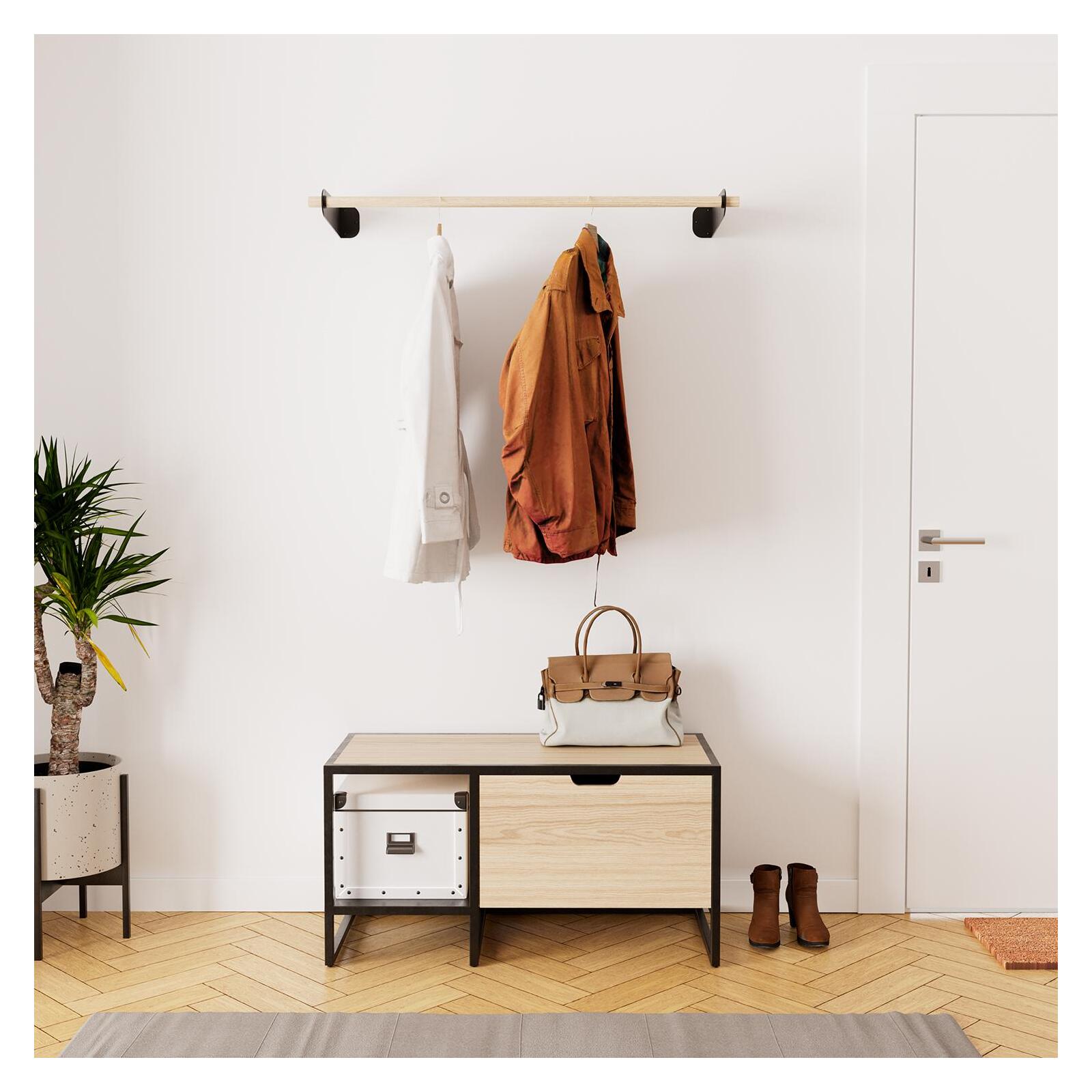 Ensemble meubles d'entrée banc + barre de penderie WILKO