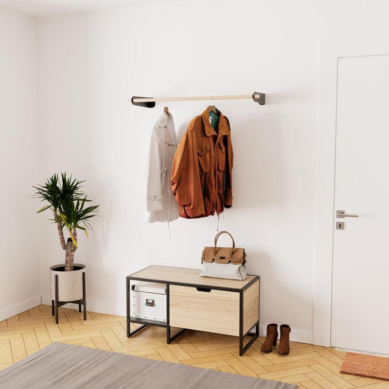 Ensemble meubles d'entrée banc + barre de penderie WILKO