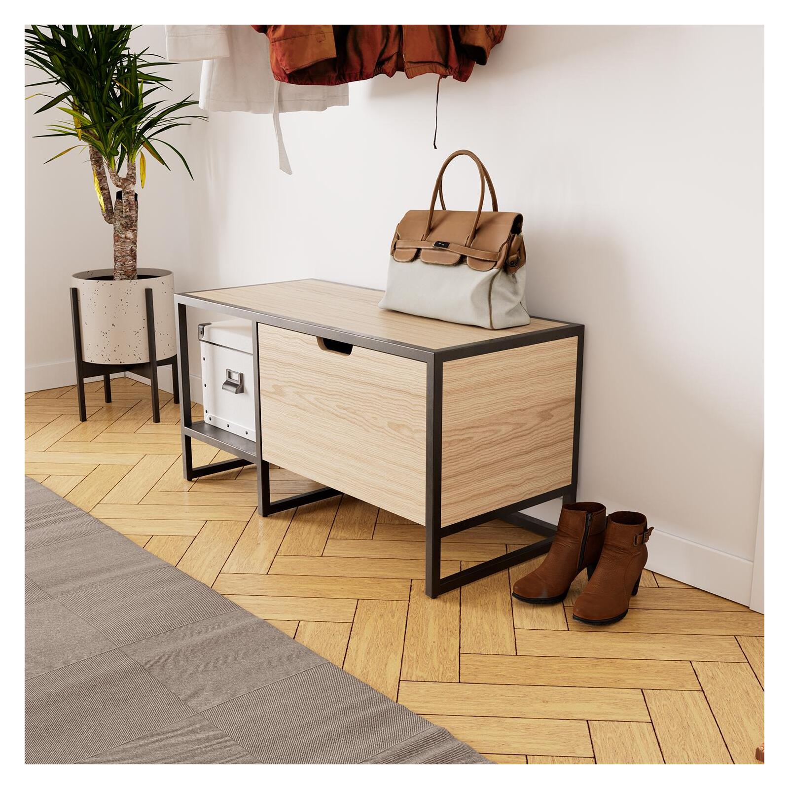 Ensemble meubles d'entrée banc + barre de penderie WILKO