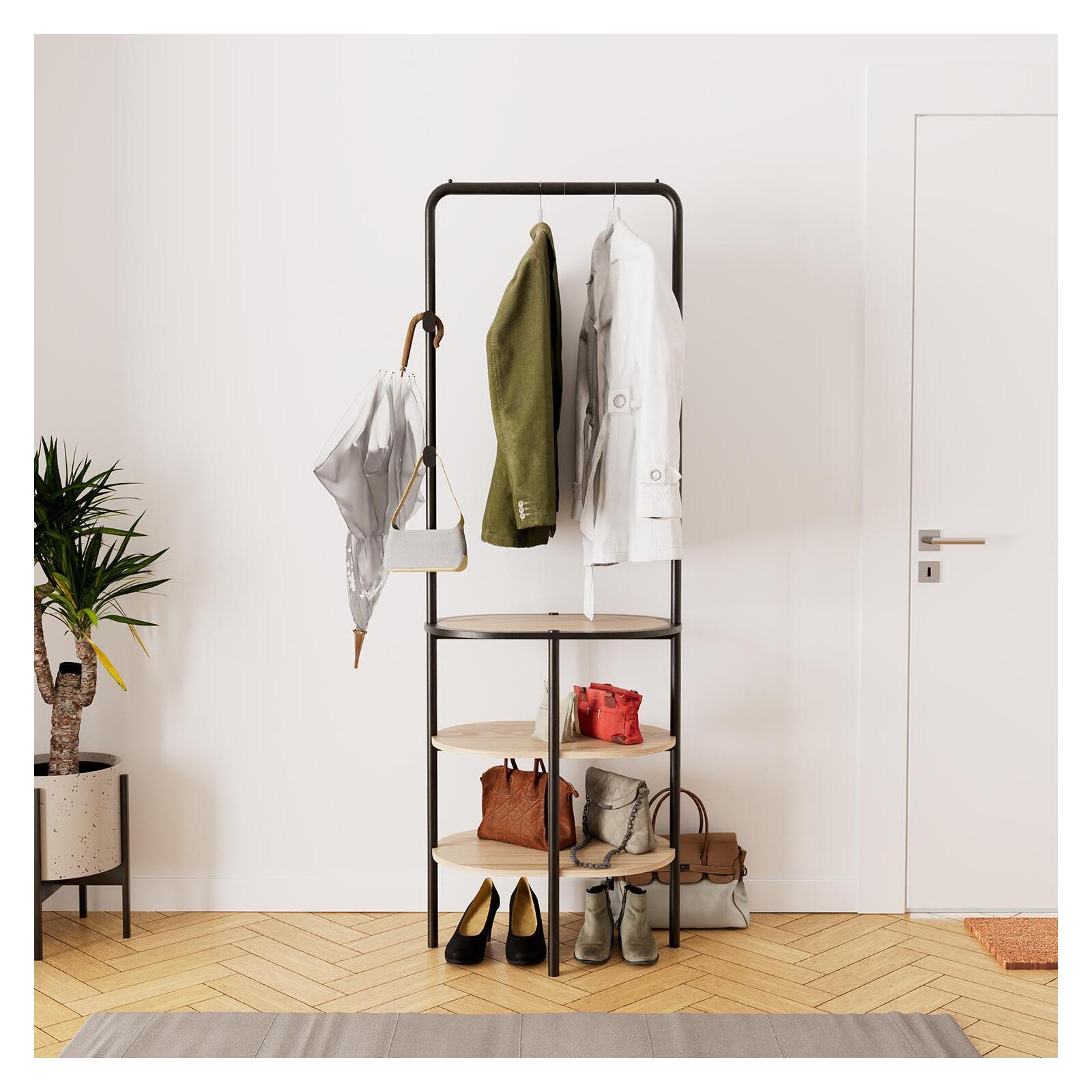 Portant d'entrée vestiaire métal et bois L60 x H80 cm WILKO