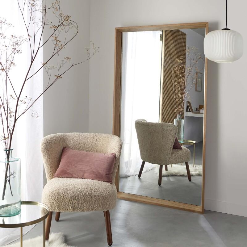 Miroir en chêne rectangulaire 100 x 180 cm GABY