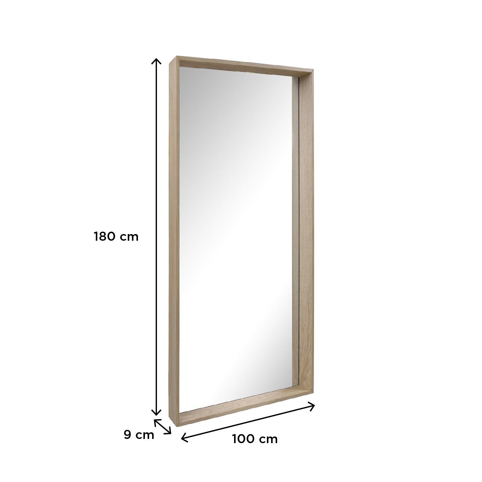 Miroir en chêne rectangulaire 100 x 180 cm GABY