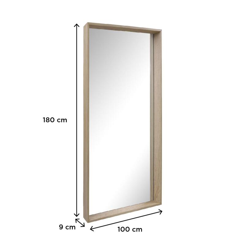 Miroir en chêne rectangulaire 100 x 180 cm GABY