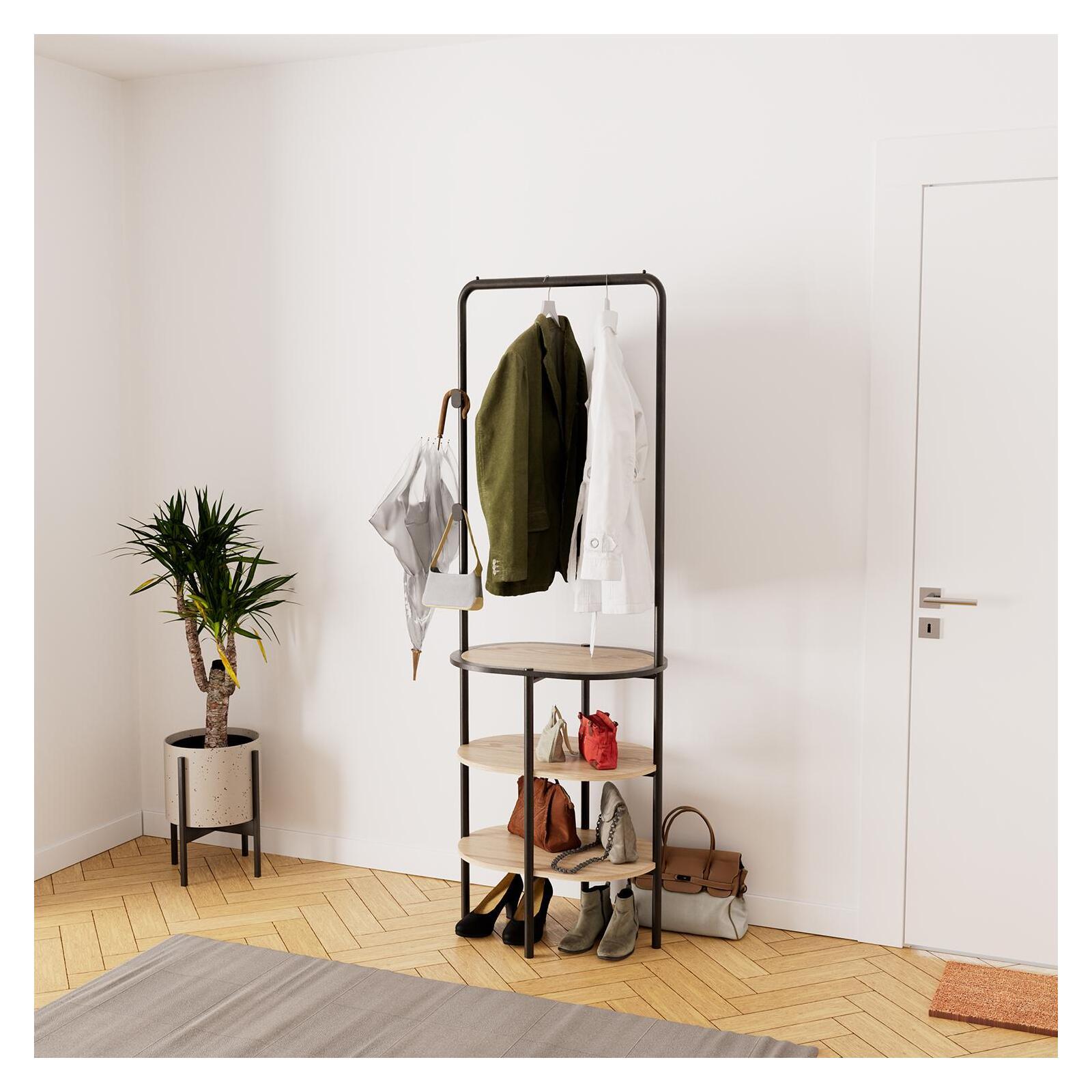 Portant d'entrée vestiaire métal et bois L60 x H80 cm WILKO