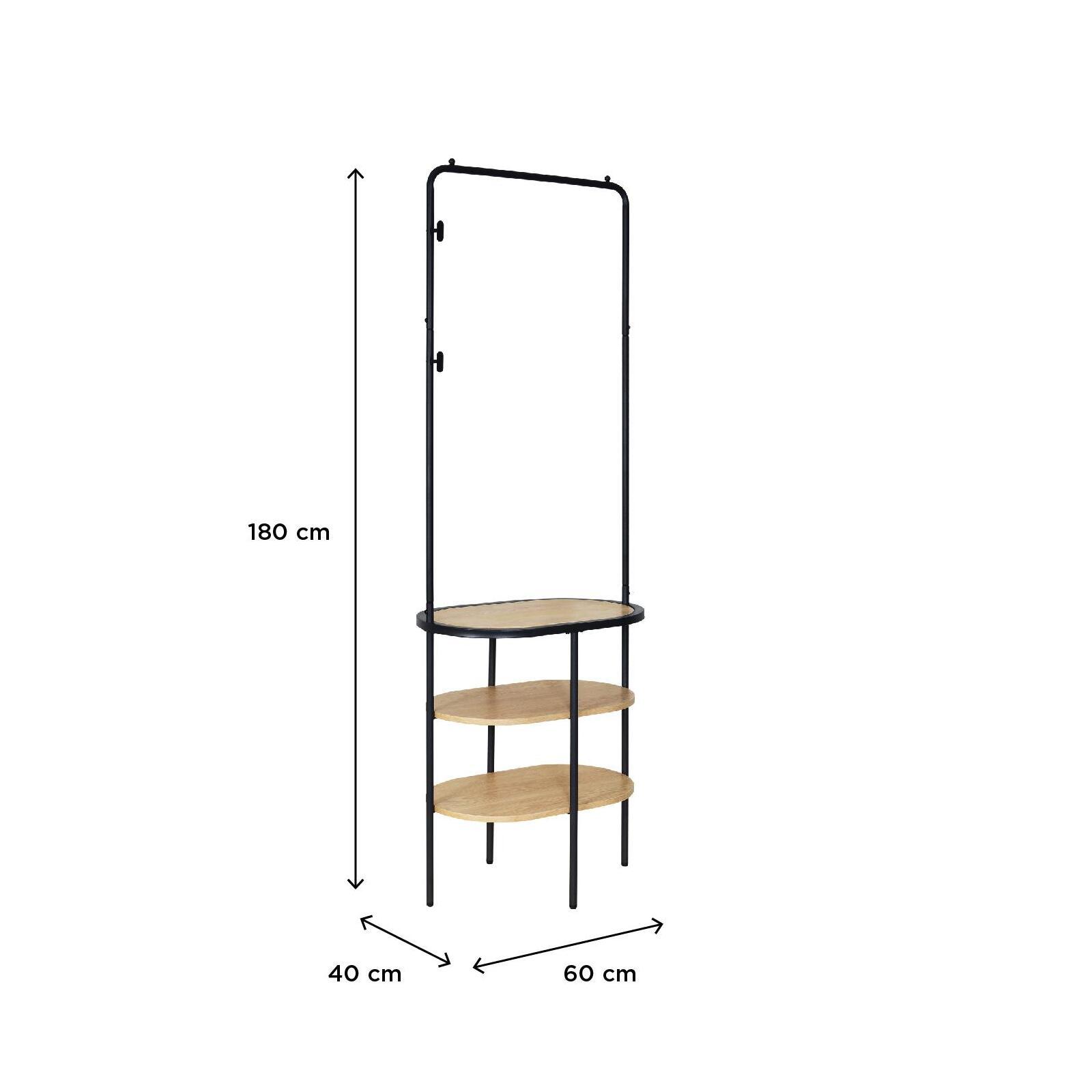 Portant d'entrée vestiaire métal et bois L60 x H80 cm WILKO