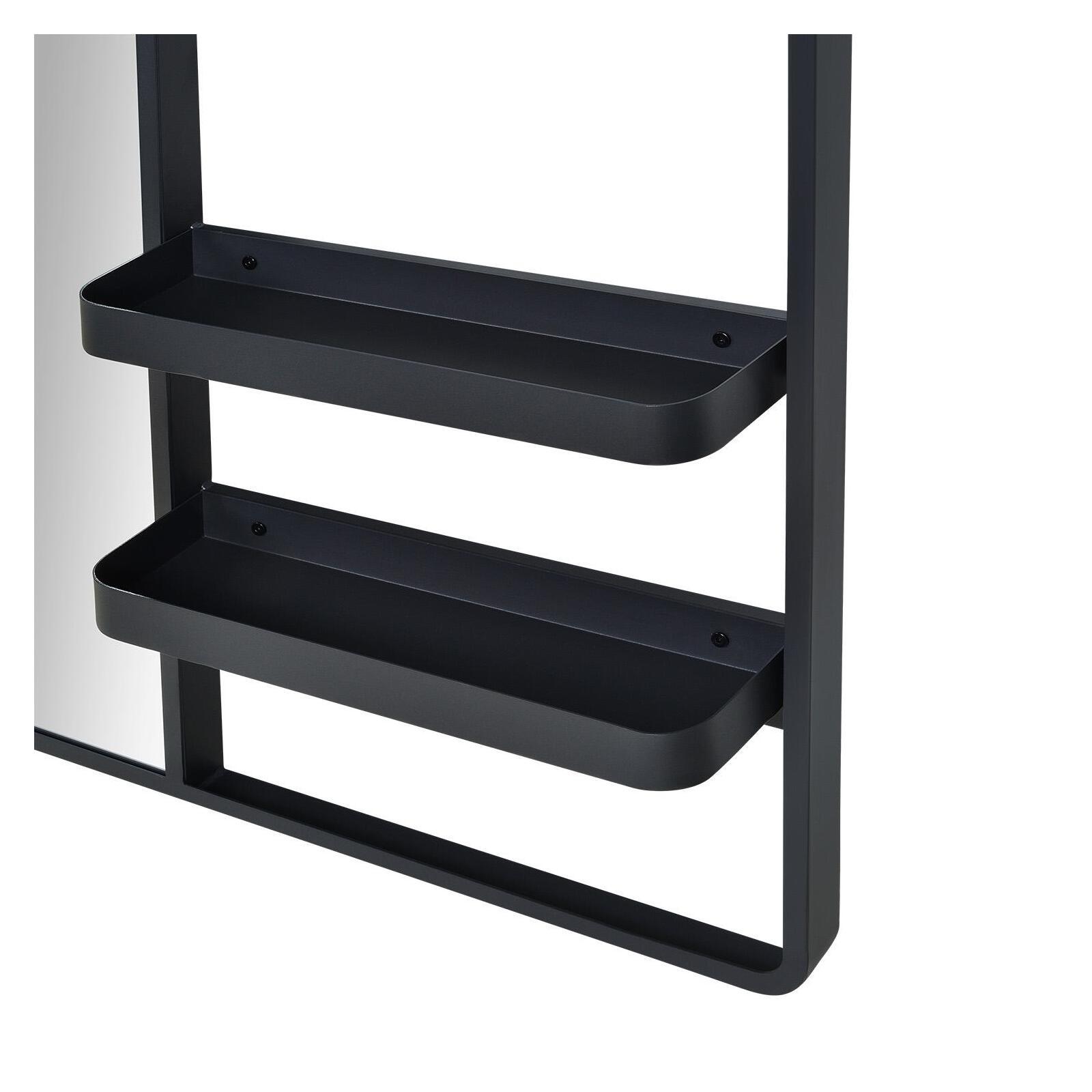 Miroir d'entrée en métal noir L90 x H80 cm WILKO