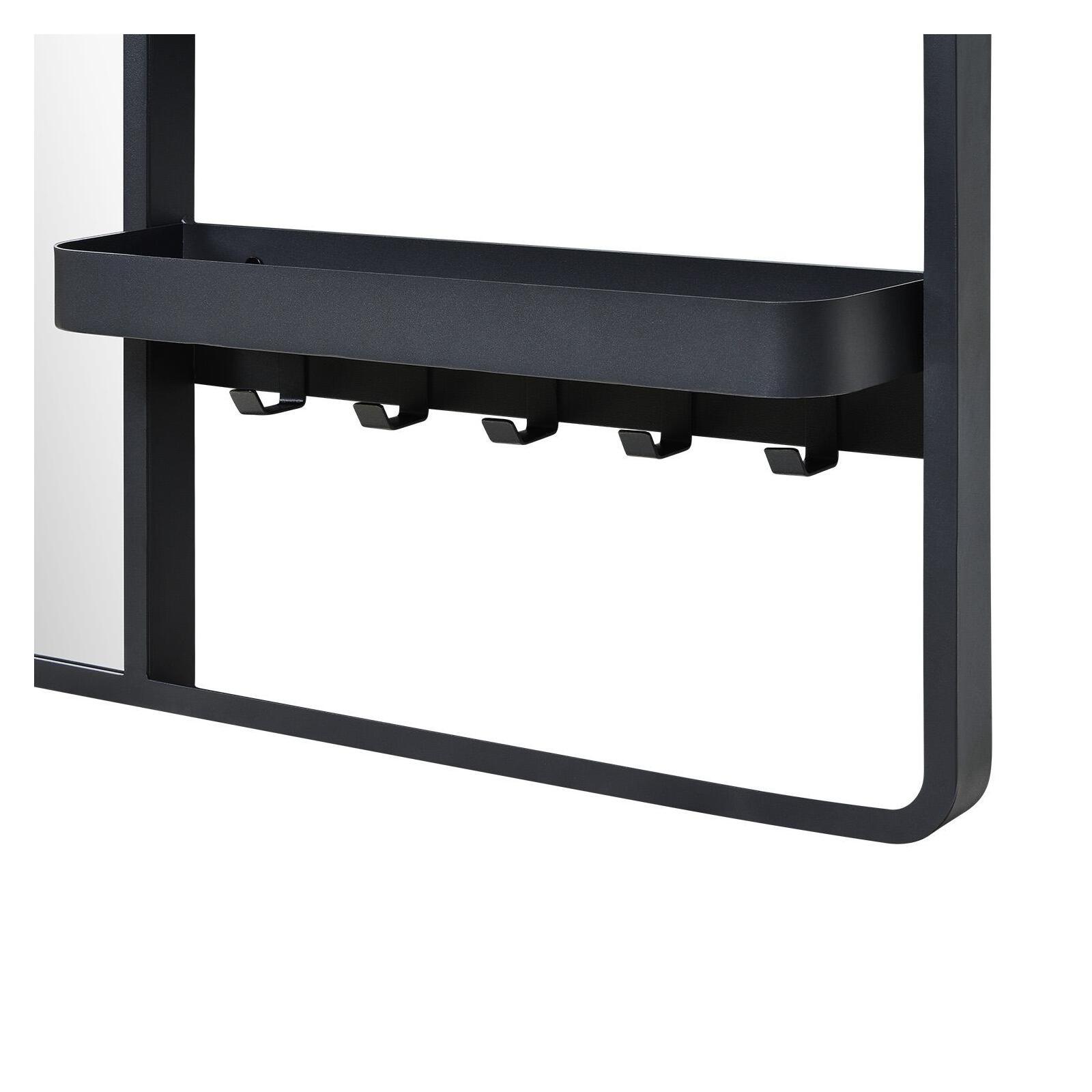 Miroir d'entrée en métal noir L90 x H80 cm WILKO