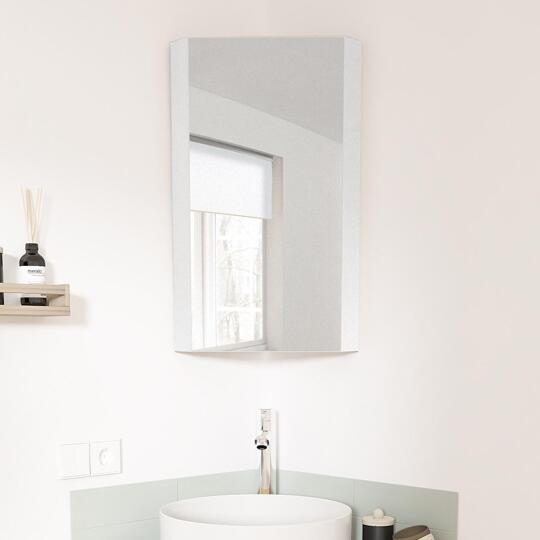 Armoire de toilette d'angle blanche 25.2 x 70 cm
