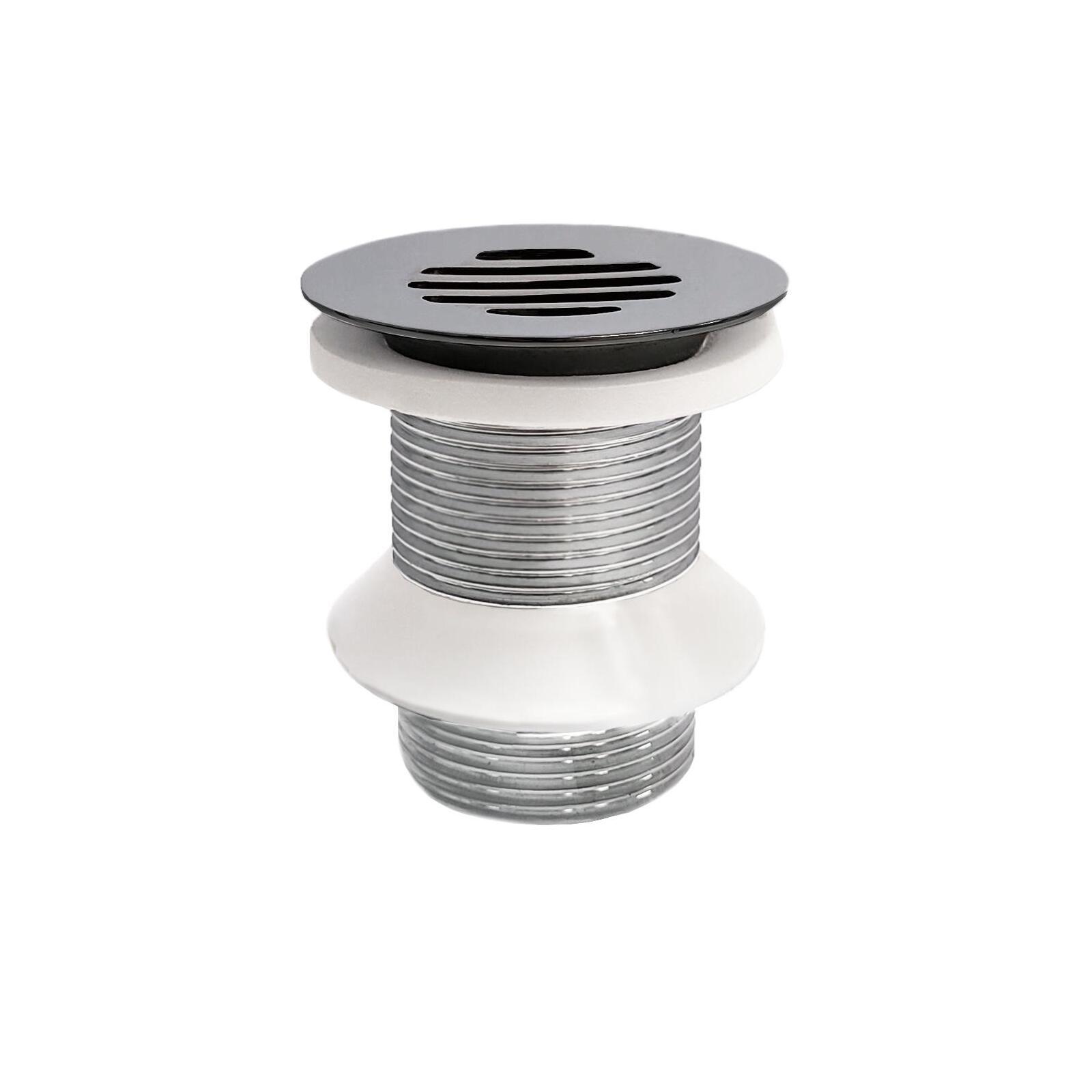 Bonde à écoulement libre à grille chromée - sans trop plein