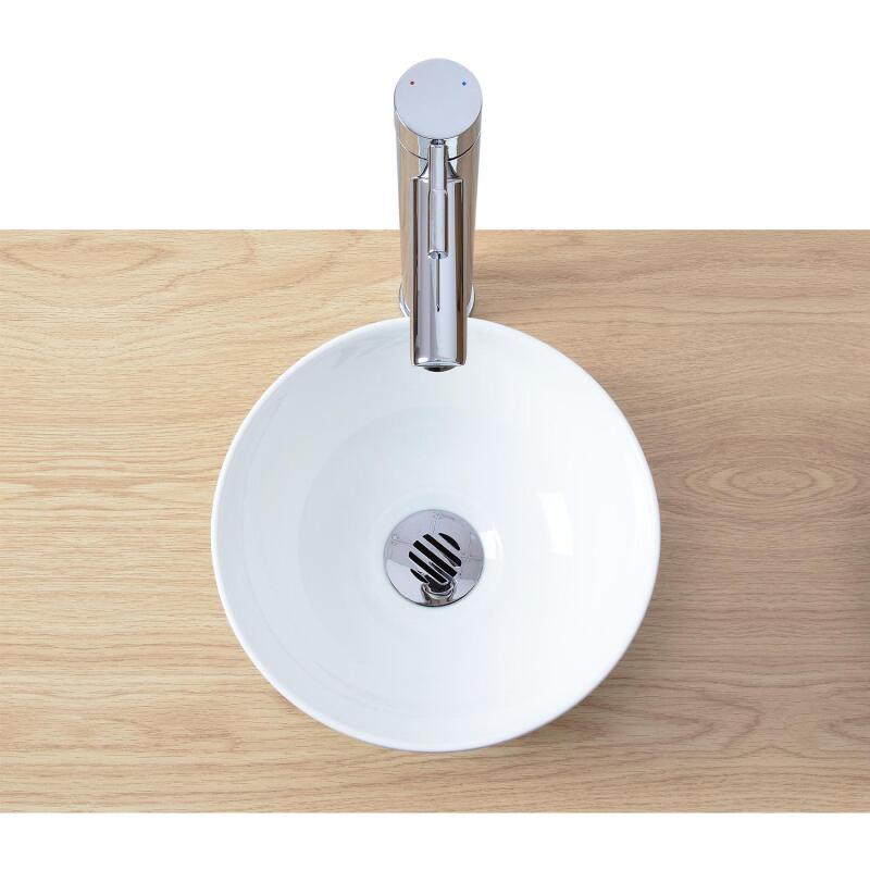 Bonde à écoulement libre à grille chromée - sans trop plein