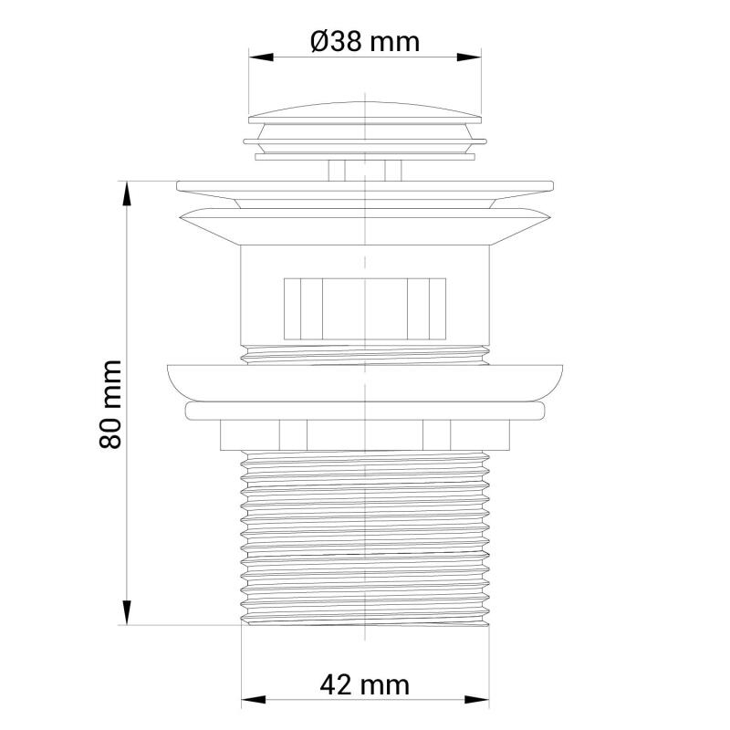 Bonde clic-clac chromée - avec trop plein