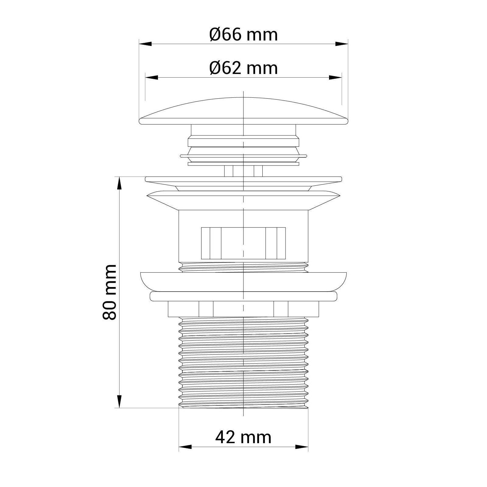 Bonde clic-clac chromée - avec trop plein