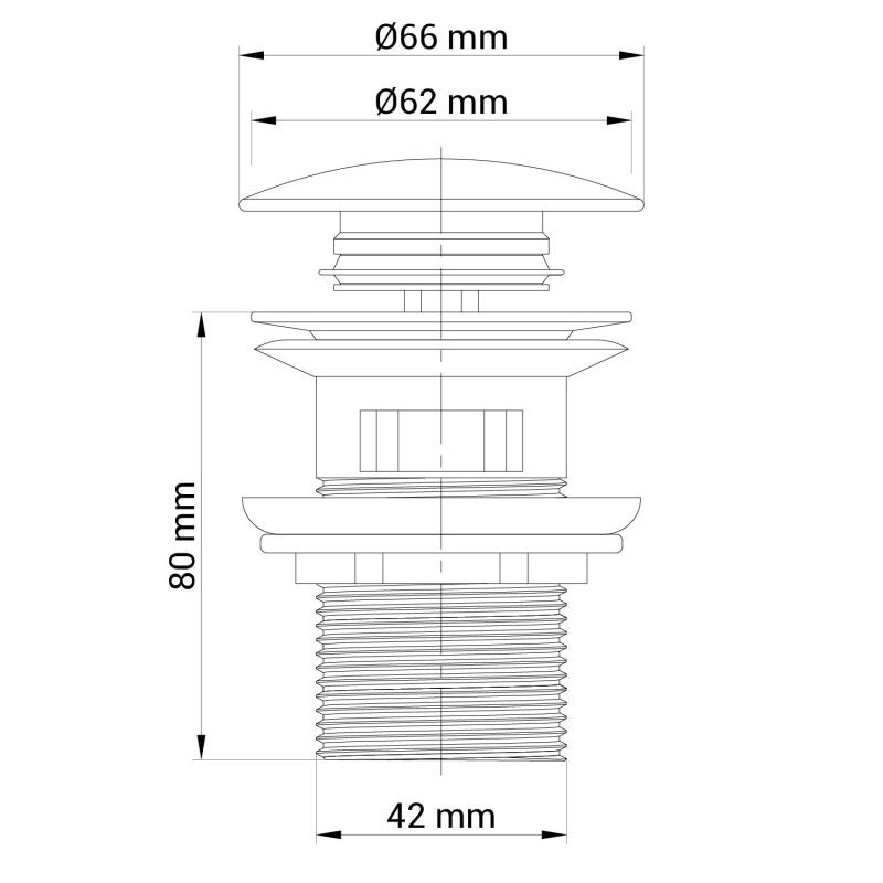 Bonde clic-clac chromée - avec trop plein