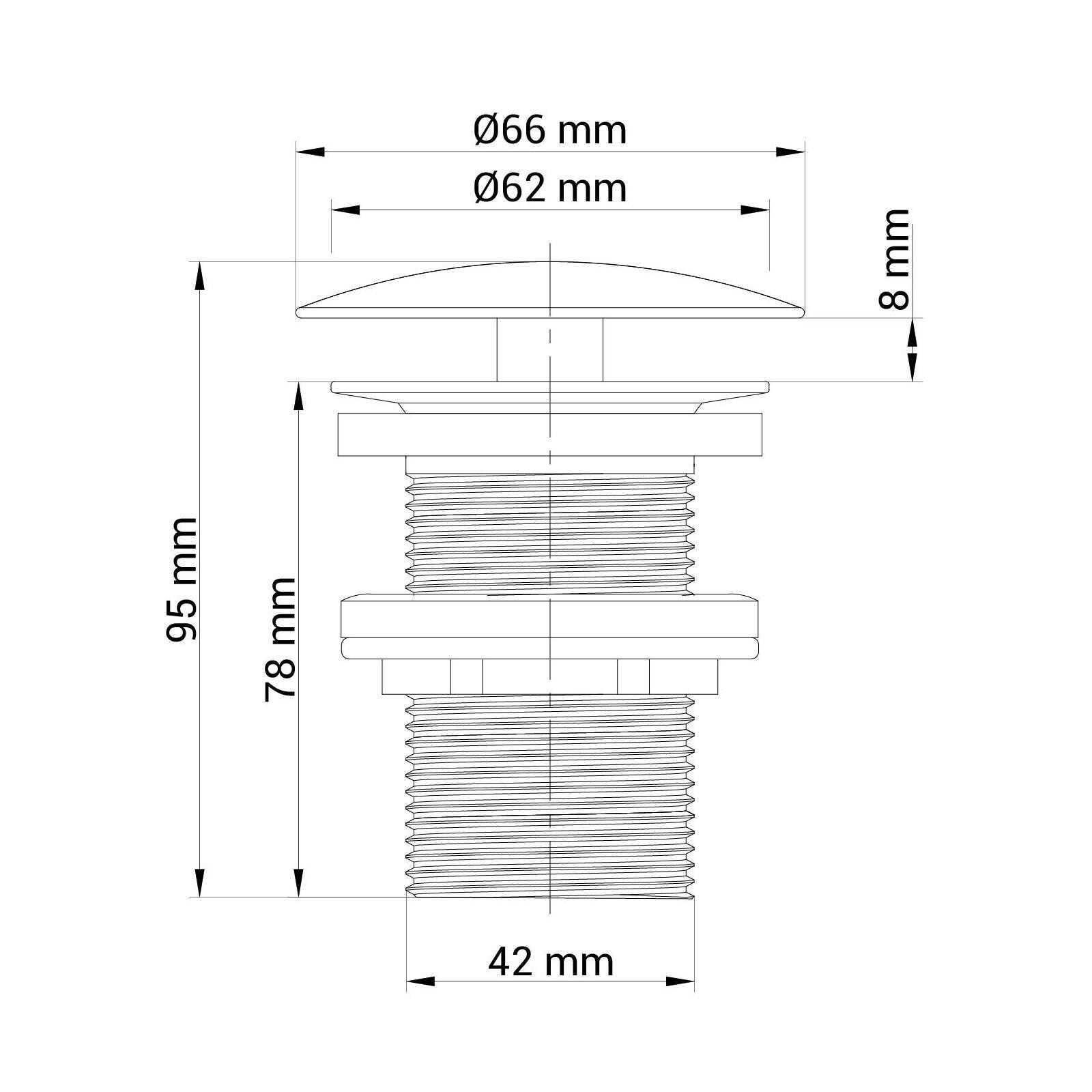 Bonde à écoulement libre noir mat - sans trop plein
