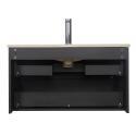 Meuble simple vasque décor chêne carbone 80cm + vasque