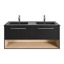 Meuble double vasque noir 120cm + vasque