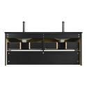 Meuble double vasque noir 120cm + vasque