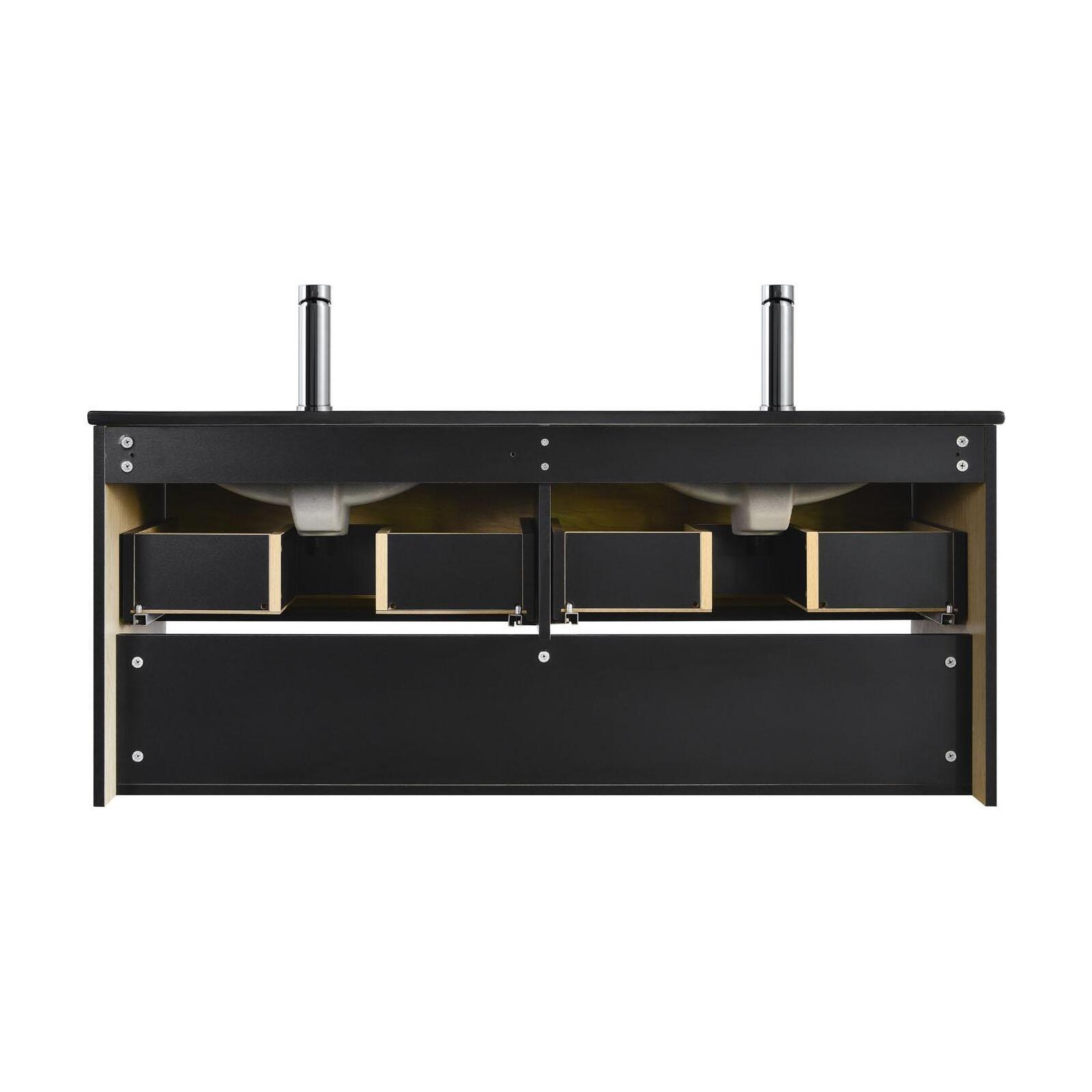 Meuble double vasque noir 120cm + vasque