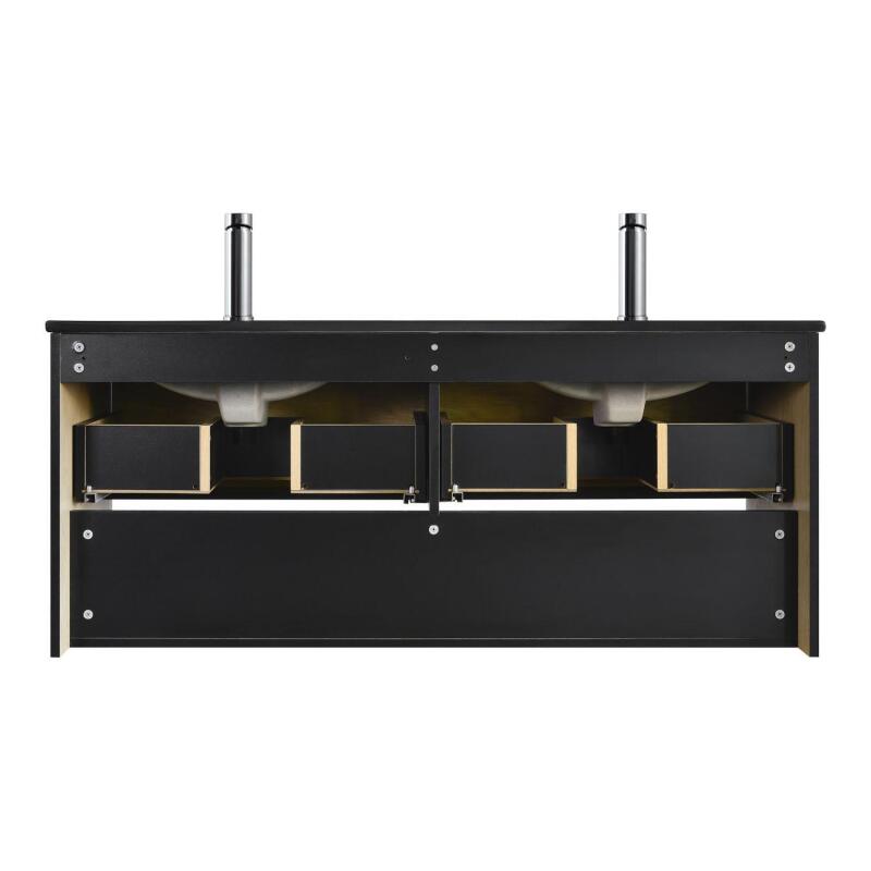 Meuble double vasque noir 120cm + vasque