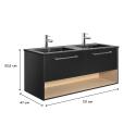 Meuble double vasque noir 120cm + vasque