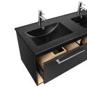 Meuble double vasque noir 120cm + vasque