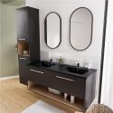 Meuble double vasque noir 120cm + vasque