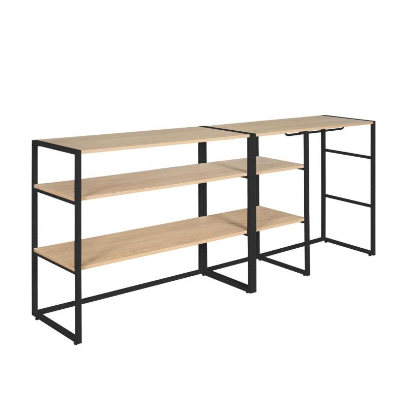 Portants vêtements sous combles modulables noirs - Lot de 2