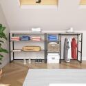 Portants vêtements sous combles modulables noirs - Lot de 2