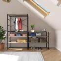 Portants vêtements sous combles modulables noirs - Lot de 3