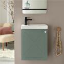Ensemble meuble lave-mains vert de gris AVA avec robinet noir