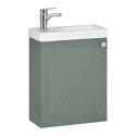 Ensemble meuble lave-mains vert de gris AVA avec robinet chromé