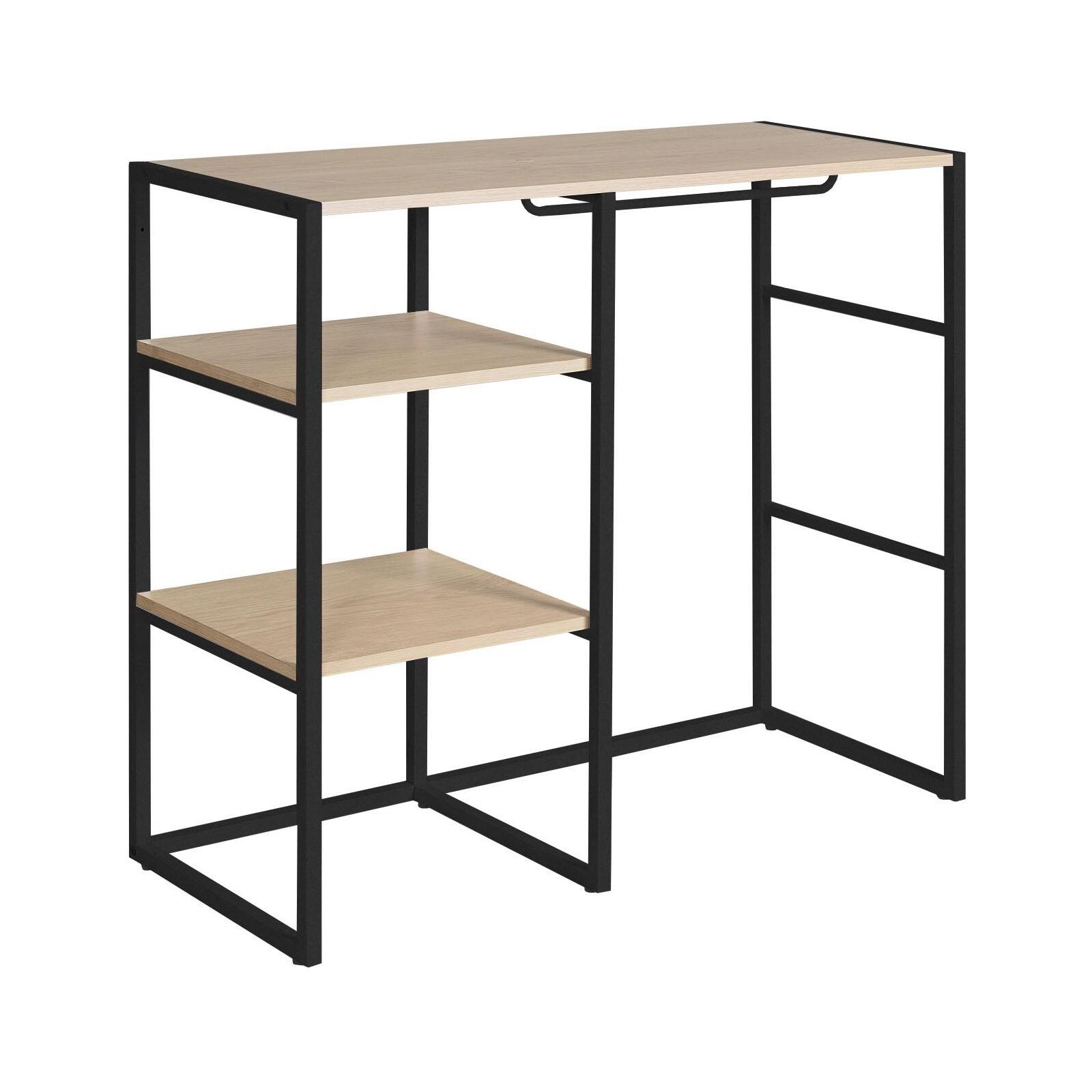 Portant vêtements sous combles penderie et étagères noir L100 x H85 cm