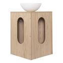 Ensemble lave-mains d'angle + vasque + robinet + armoire de toilette miroir