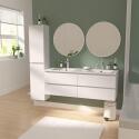 Ensemble meuble double vasque blanc  120cm  + vasque + colonne