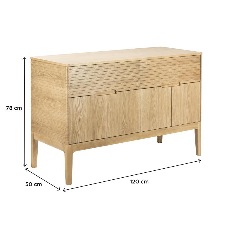 Meuble double vasque 120 cm en chêne naturel