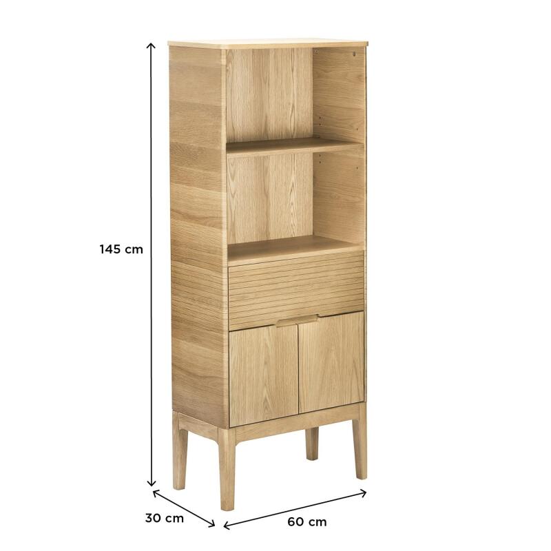 Colonne de salle de bain en chêne naturel 145 cm