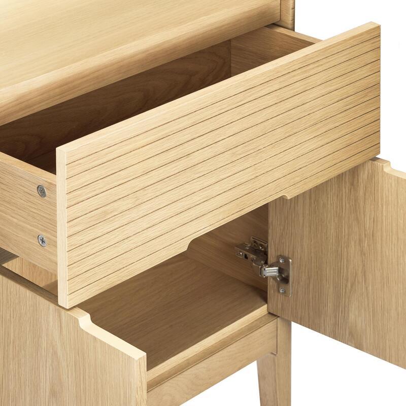 Colonne de salle de bain en chêne naturel 145 cm