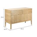 Ensemble meuble double vasque 120 cm chêne naturel + 2 vasques