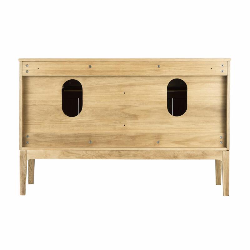 Ensemble meuble double vasque 120 cm chêne naturel + 2 vasques